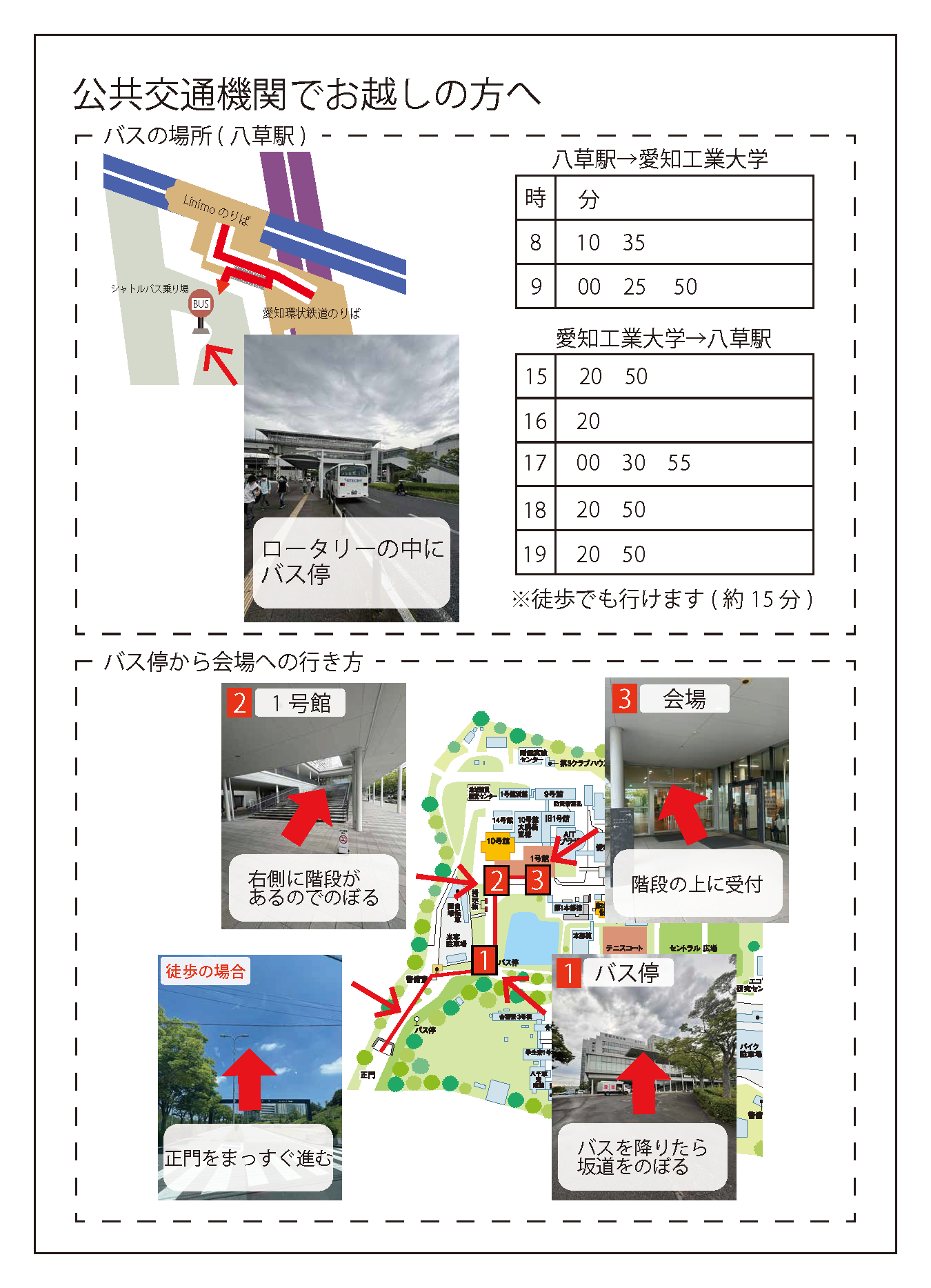 電車でお越しの方